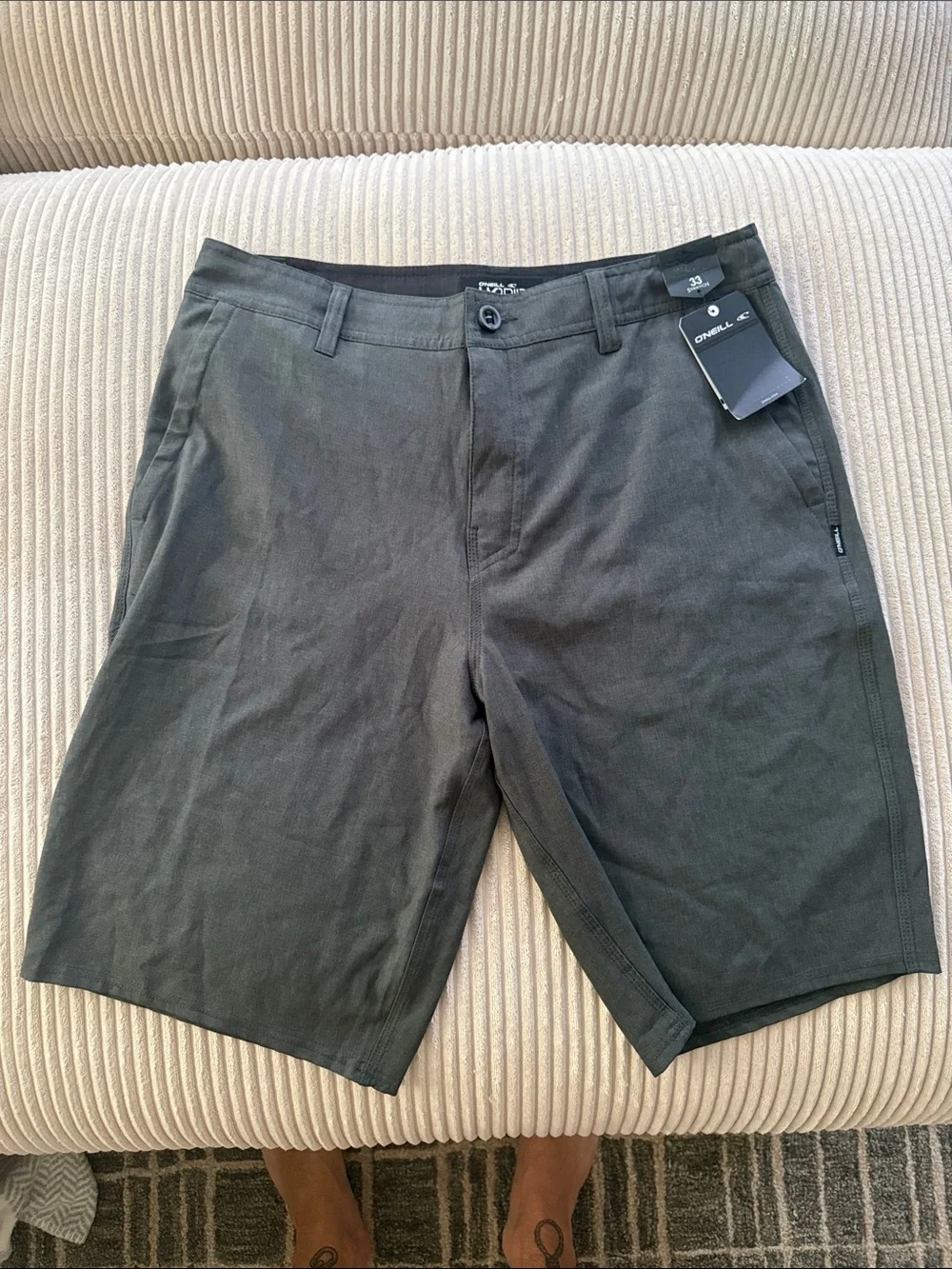 O'Neill Men's Dark Gray Flat Front Shorts